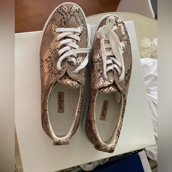 Paul Green Ally Snake Embossed Platform Sneakers 9 - Picture 2 of 15